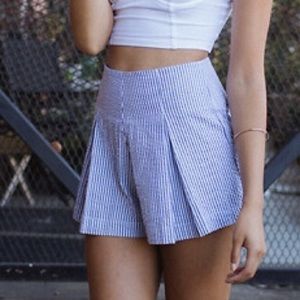 American Apparel blue and white pinstripe shorts